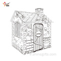 Maison de jouets en carton doodle de tente de diy